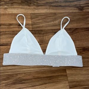 White rhinestone bralette